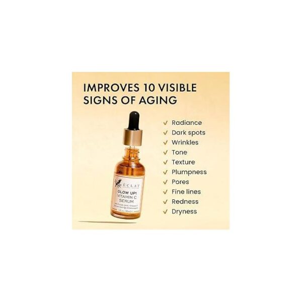 EclatSkincare GLOW UP Vitamin C Face Serum – Brightening & Anti-Aging Serum with 20% Vitamin C for Radiant Skin - Image 2