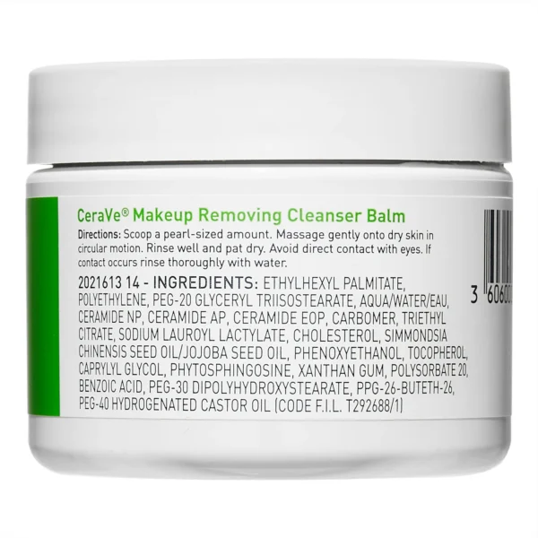 CeraVe Makeup Remover Cleansing Balm – Gentle, Hydrating Formula for Sensitive Skin - Image 2