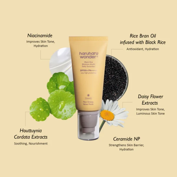 Haruharu Wonder Black Rice Moisture Airyfit Daily Sunscreen – Lightweight, Hydrating Broad Spectrum SPF 50+ Sunscreen with Black Rice Extract - Image 3