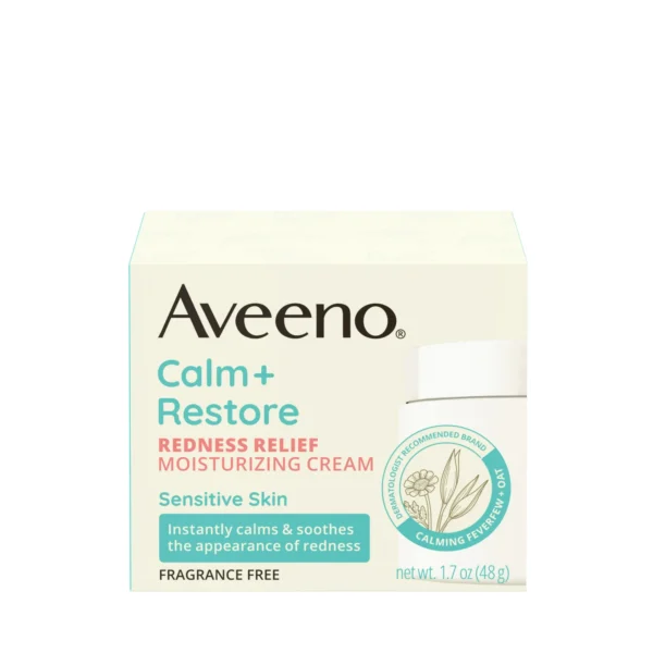 Aveeno Calm + Restore Nourishing Oat Facial Moisturizer – Daily Hydrating Cream for Sensitive Skin - Image 2