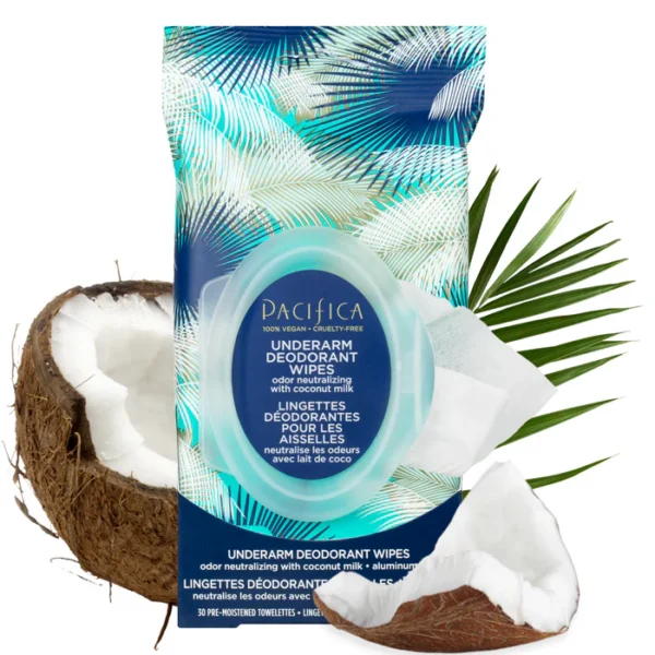 Pacifica Coconut Milk Underarm & Full Body Deodorant Wipes – Aluminum-Free, Vegan, Cruelty-Free, 30 Wipes (Pack of 2) - Image 11