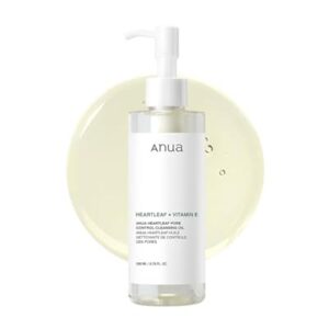 Anua Heartleaf + Vitamin E Cleansing Oil – Gentle Makeup Remover & Hydrating Cleanser for All Skin Types