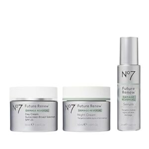 No7 Future Renew Skincare Set – Anti-Aging Serum, SPF 25 Day Cream & Night Cream
