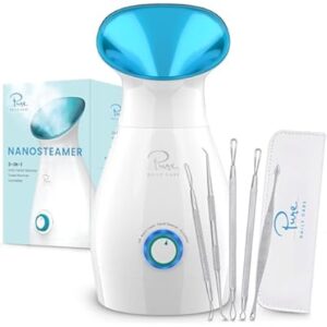 NanoSteamer 3-in-1 Ionic Facial Steamer – Spa-Quality Pore Cleanser, Blackhead Remover & Humidifier (Teal)
