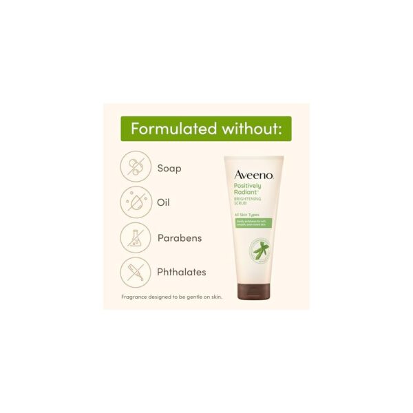 Aveeno Positively Radiant Skin Brightening Exfoliating Daily Facial Scrub – Gently Exfoliates for Smoother, Brighter Skin - Image 3