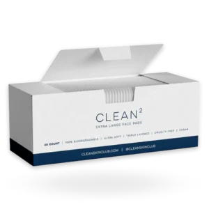 Clean Skin Club Clean² Pads 2.0 – Ultra Soft, Lint-Free, Dual-Textured Cotton Pads for Makeup Removal & Skincare Application, 60 Count