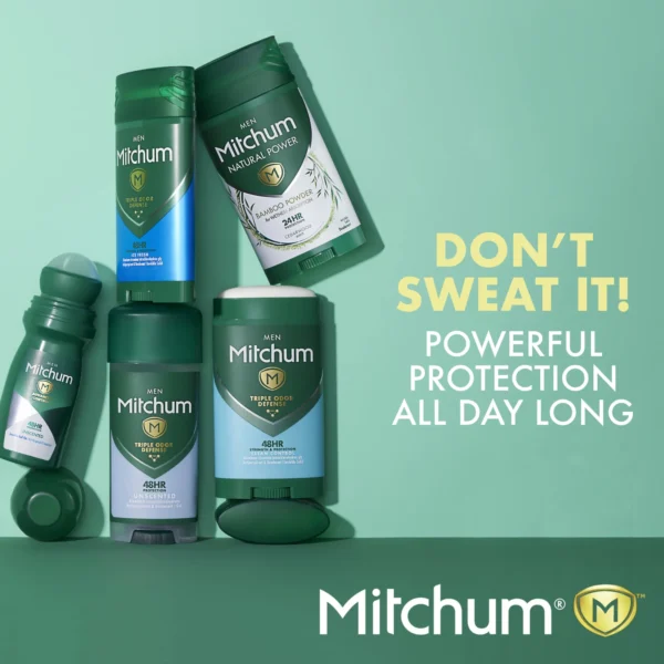 Mitchum Men’s Antiperspirant Gel Stick – Triple Odor Defense, 48-Hour Protection, Unscented & Alcohol-Free, 3.4 oz (Pack of 2) - Image 2