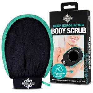 Silk Touch: Dermasuri Deep Glow Body Scrub Mitt – Exfoliating Glove for Smooth, Radiant Skin