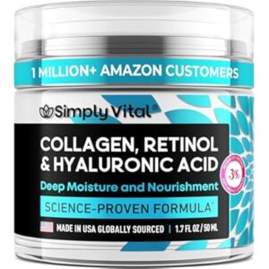 SimplyVital Collagen, Retinol & Hyaluronic Acid Cream – Anti-Aging Moisturizer for Firm, Hydrated & Radiant Skin
