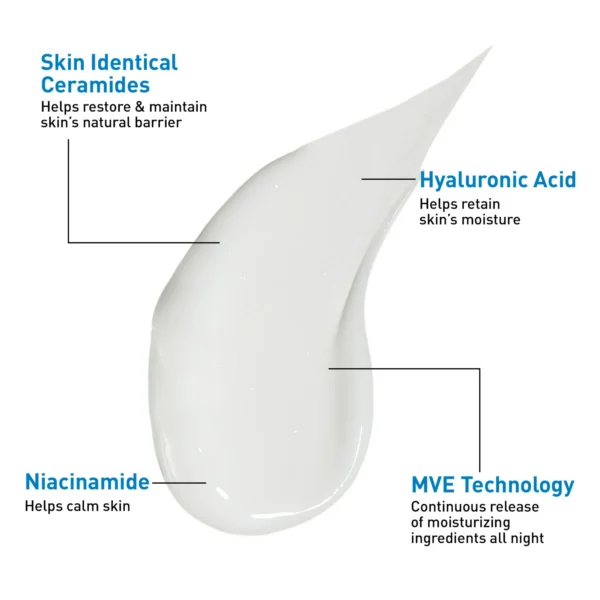 CeraVe PM Facial Moisturizing Lotion – Nighttime Hydrating Lotion with Ceramides and Niacinamide - Image 5