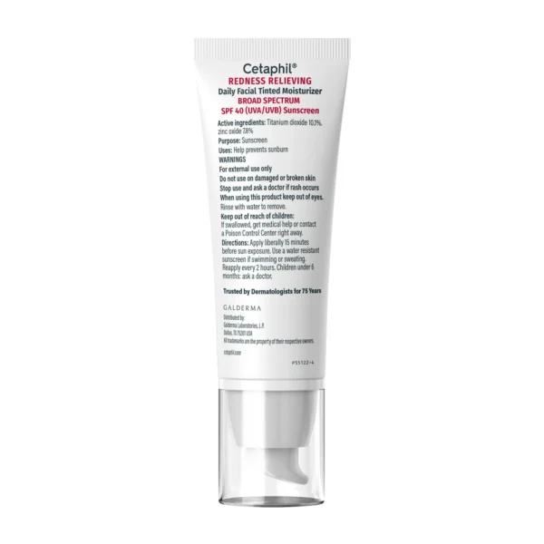 CETAPHIL Redness Relieving Daily Facial Moisturizer SPF 40 – Tinted Sunscreen for Redness-Prone, Sensitive Skin - Image 4