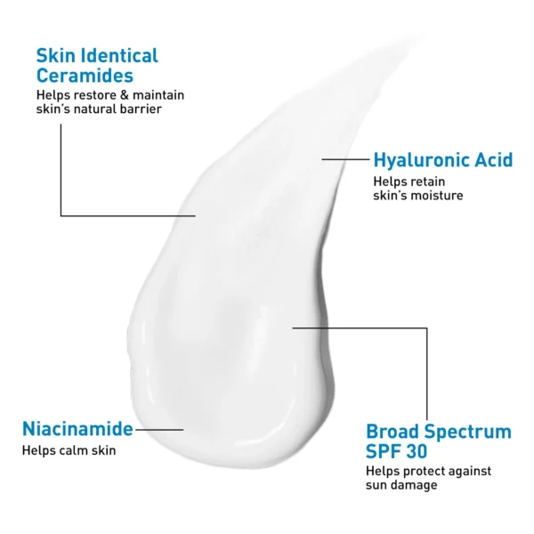 CeraVe AM Facial Moisturizing Lotion – Broad Spectrum SPF 30 with Hydrating Ceramides and Niacinamide - Image 4