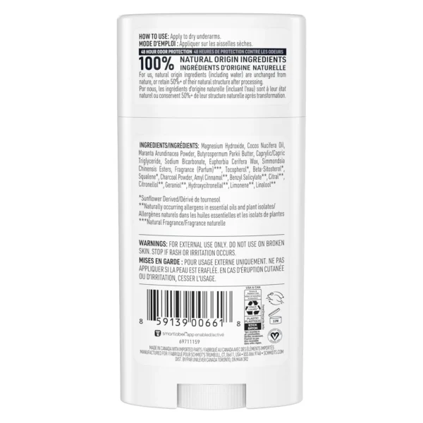 Schmidt’s Aluminum-Free Vegan Deodorant Charcoal & Magnesium – 48-Hour Odor Protection, 2.65 oz Sticks (Pack of 2) - Image 4