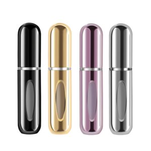 Yamadura 5ml Mini Refillable Perfume Atomizer – 4-Pack Travel Spray Bottles for Fragrance On-the-Go