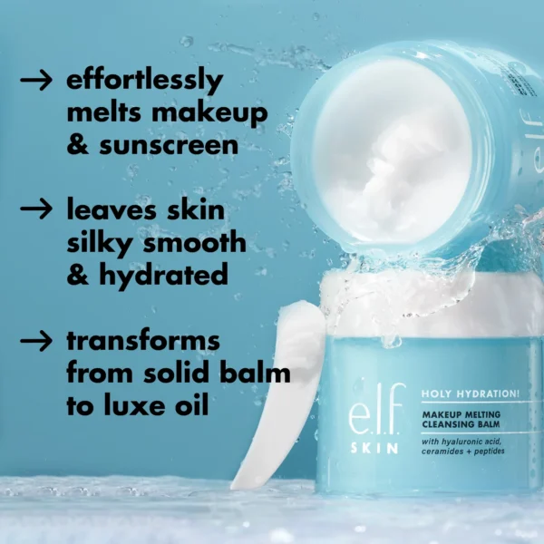 e.l.f. SKIN Holy Hydration! Makeup Melting Cleansing Balm – Nourishing Face Cleanser for All Skin Types - Image 2