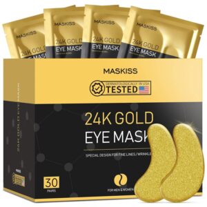 24K Gold Under Eye Patches (25 Pairs) – Collagen-Infused Gel Masks for Dark Circles, Puffiness & Fine Lines