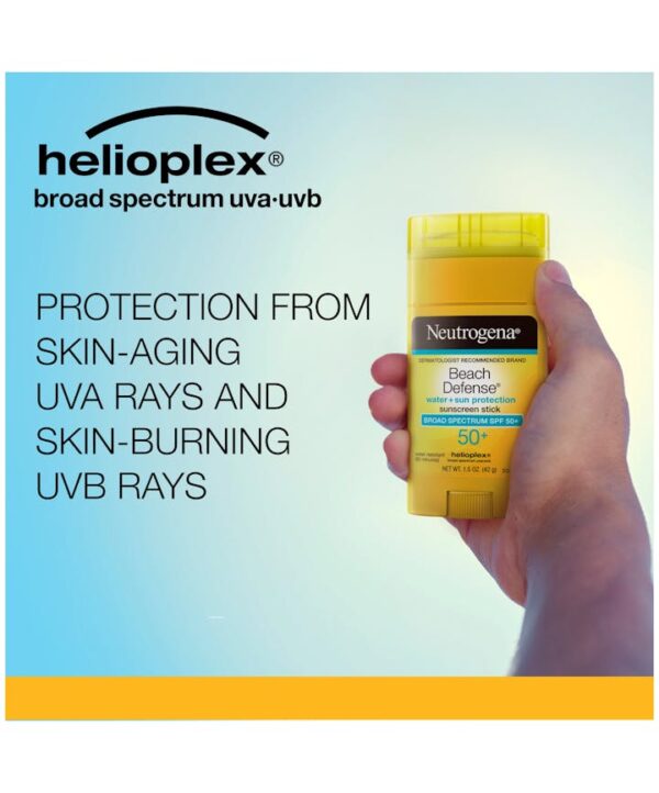 Neutrogena Beach Defense Sunscreen Stick SPF 50 – Water-Resistant Sun Protection for Active, Outdoor Use - Image 3