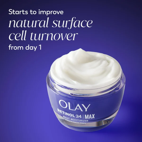 Olay Regenerist Retinol 24 MAX Night Moisturizer – Maximum Strength Retinol + Peptide Face Cream for Women - Image 4