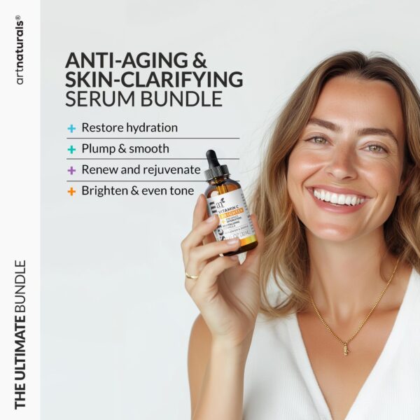 Artnaturals Retinol, Hyaluronic Acid & Niacinamide Vitamin C Serum – Anti-Aging Brightening Serum for Wrinkles & Skin Tone - Image 4