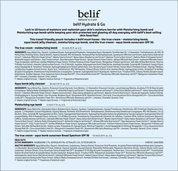 belif Hydrate & Go Kit – 4-Piece Korean Skincare Set for Intense Hydration & Daily SPF Protection - Image 6