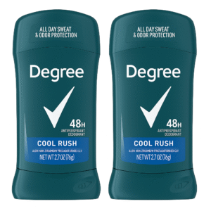 Degree Men Original Antiperspirant Deodorant – Cool Rush, 48-Hour Sweat & Odor Protection, 2.7 oz Sticks (Pack of 2)