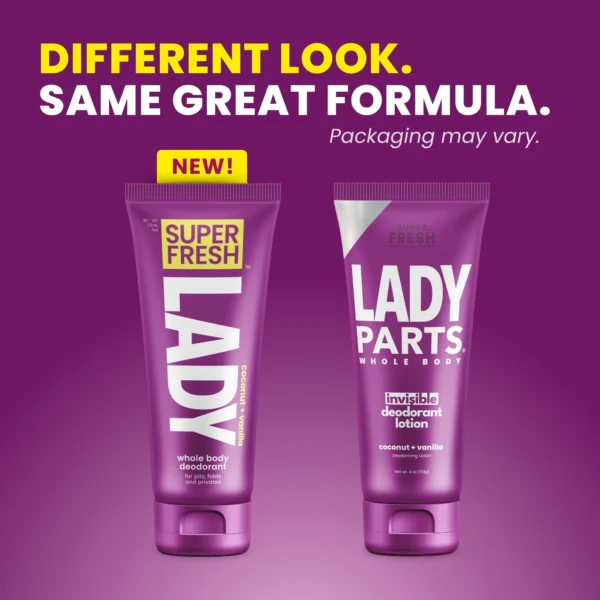 Super Fresh Lady Parts Deodorant Lotion – Full Body & Intimate Area Protection, Aluminum-Free, Talc-Free, Paraben-Free, Powder Finish, 4 oz