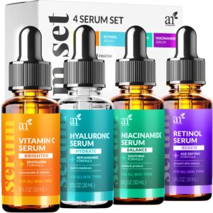 Artnaturals Retinol, Hyaluronic Acid & Niacinamide Vitamin C Serum – Anti-Aging Brightening Serum for Wrinkles & Skin Tone