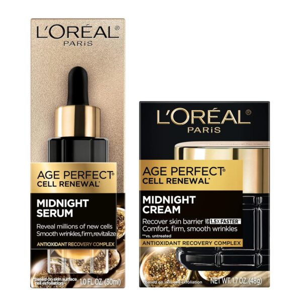 L’Oréal Paris Age Perfect Cell Renewal Midnight Cream – Anti-Aging Night Moisturizer for Renewed, Youthful Skin