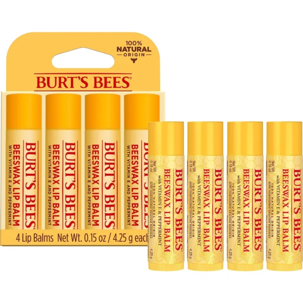 Burt’s Bees Beeswax Lip Balm – Natural Lip Care with Vitamin E & Peppermint Oil - Image 3