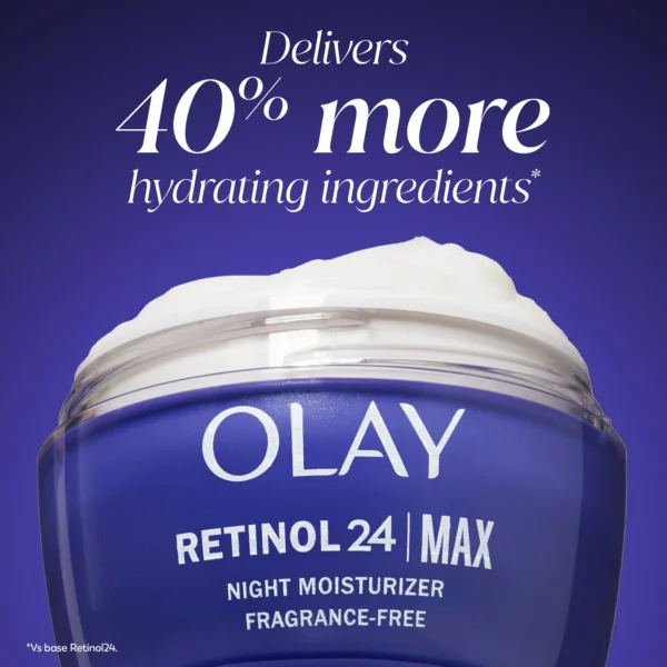 Olay Regenerist Retinol 24 MAX Night Moisturizer – Maximum Strength Retinol + Peptide Face Cream for Women - Image 3