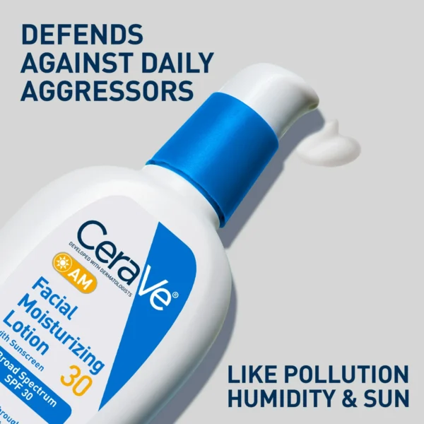 CeraVe AM Facial Moisturizing Lotion – Broad Spectrum SPF 30 with Hydrating Ceramides and Niacinamide - Image 5
