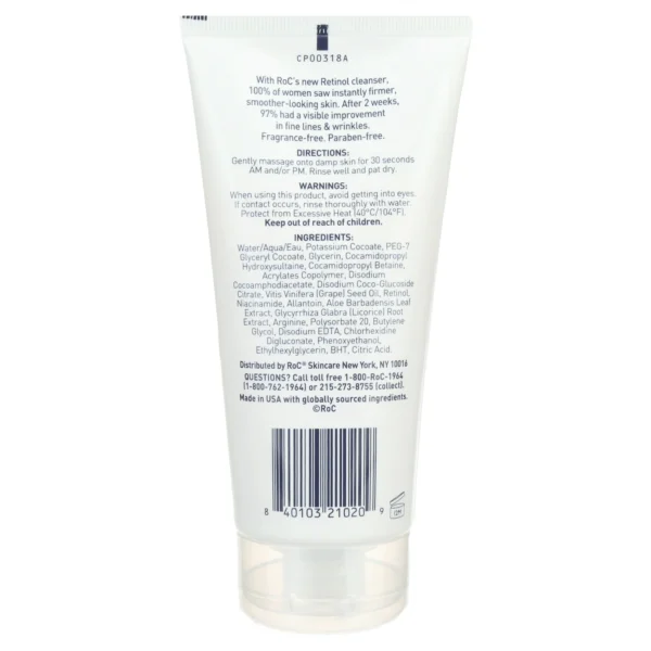 RoC Retinol Correxion Deep Wrinkle Serum Facial Cleanser – Anti-Aging Cleanser with Retinol for Smooth, Youthful Skin - Image 4
