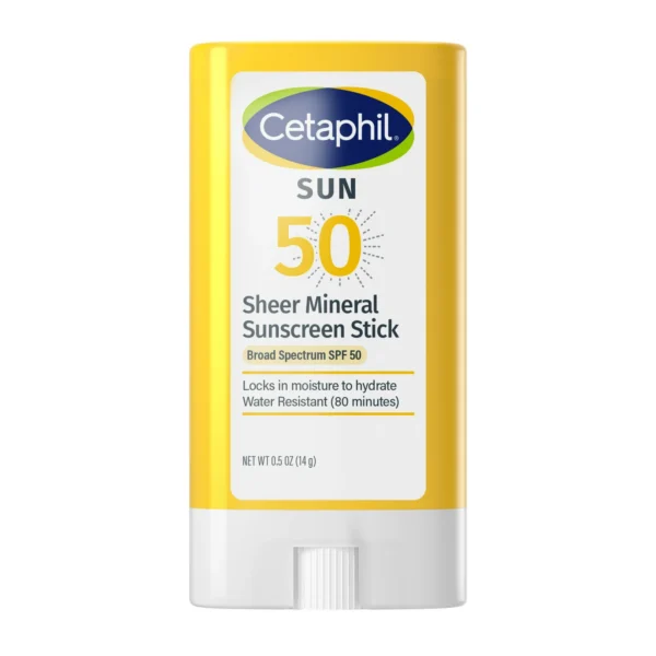 CETAPHIL Sheer Mineral Sunscreen Stick SPF 50 – 100% Mineral Protection, Water-Resistant, Fragrance-Free, 0.5 oz - Image 3