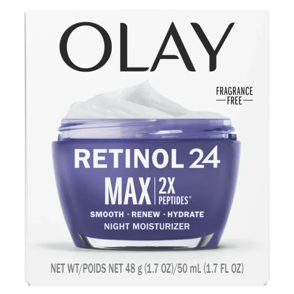 Olay Regenerist Retinol 24 MAX Night Moisturizer – Maximum Strength Retinol + Peptide Face Cream for Women - Image 2