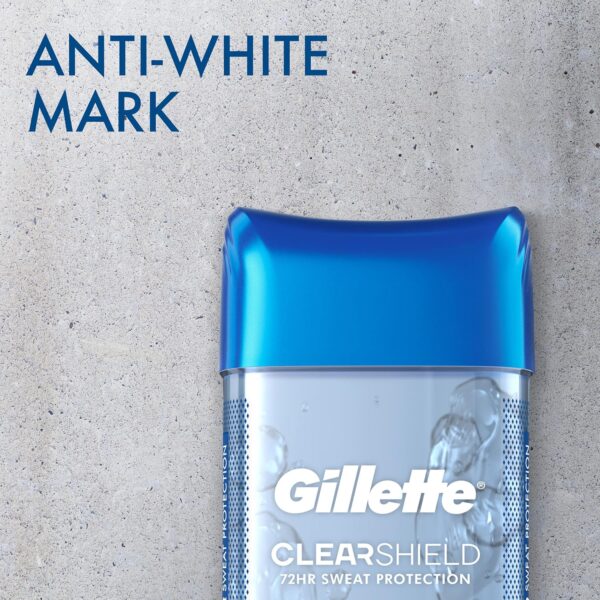Gillette Antiperspirant and Deodorant for Men, 72hr Sweat & Odor Protection, Long Lasting Freshness, Anti-White Mark Technology, Clear Gel, Cool Wave Scent, 3.8 oz - Image 7