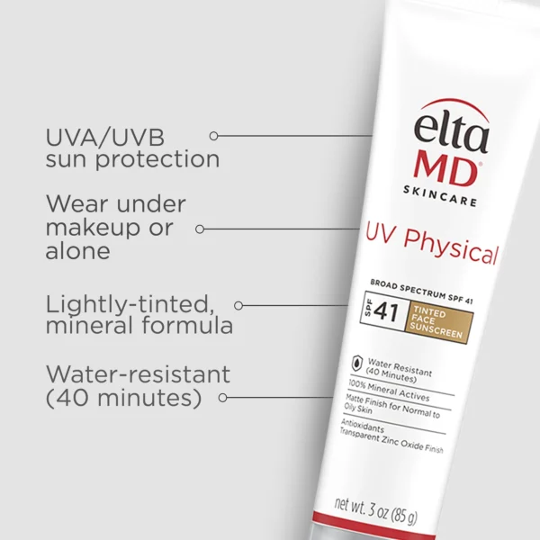 EltaMD UV Physical Tinted Mineral Sunscreen SPF 41 – Gentle, Water-Resistant Sun Protection for Sensitive & Post-Procedure Skin - Image 5