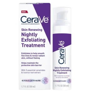 CeraVe Skin Renewing Nightly Exfoliating Treatment – Gentle Exfoliant with AHAs & Ceramides for Smooth, Renewed Skin