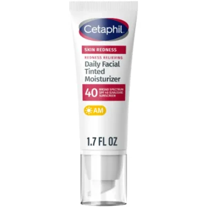 CETAPHIL Redness Relieving Daily Facial Moisturizer SPF 40 – Tinted Sunscreen for Redness-Prone, Sensitive Skin