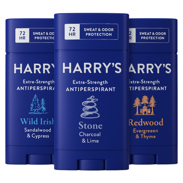 Harry’s Extra-Strength Antiperspirant Deodorant for Men – 48-Hour Odor & Sweat Control, Variety Pack (Stone, Redwood, Wildlands), 2.5 oz Each, Pack of 3