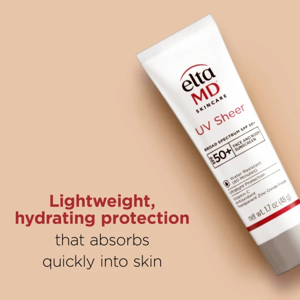 EltaMD UV Sheer Broad-Spectrum SPF 50+ Sunscreen – Lightweight, No White Cast Sun Protection for Face & Body - Image 3