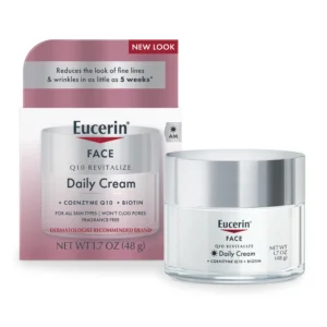 Eucerin Q10 Anti-Wrinkle Face Cream – Gentle Daily Moisturizer for Sensitive Skin