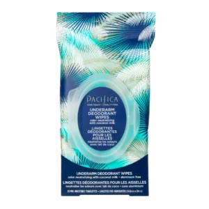 Pacifica Coconut Milk Underarm & Full Body Deodorant Wipes – Aluminum-Free, Vegan, Cruelty-Free, 30 Wipes (Pack of 2)