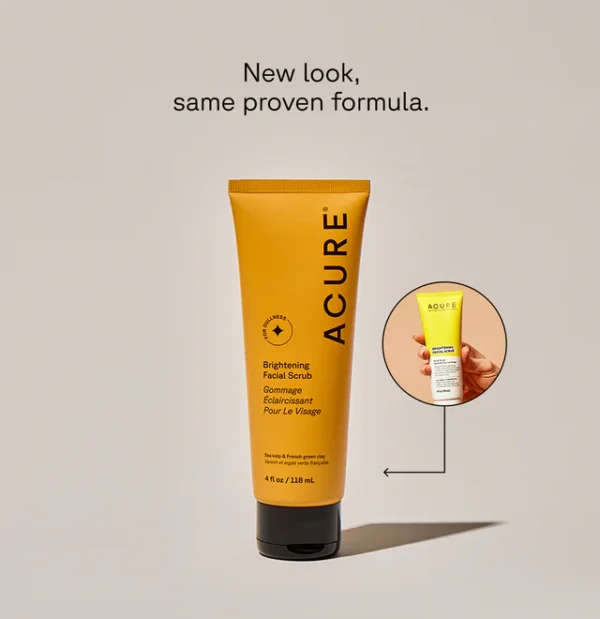 Acure Brightening Facial Scrub – Gentle Exfoliant with Sea Kelp & French Green Clay for a Radiant Complexion - Image 4