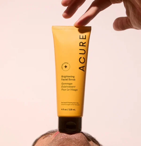 Acure Brightening Facial Scrub – Gentle Exfoliant with Sea Kelp & French Green Clay for a Radiant Complexion - Image 2