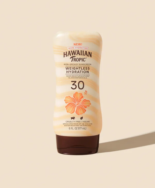 Hawaiian Tropic Weightless Hydration Face Sunscreen SPF 30 – Lightweight Moisturizing Lotion for Daily Protection