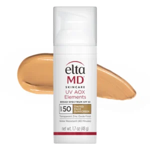 EltaMD UV AOX Elements Tinted Mineral Face Sunscreen SPF 50 – Antioxidant-Infused, Lightweight Protection for Sensitive Skin