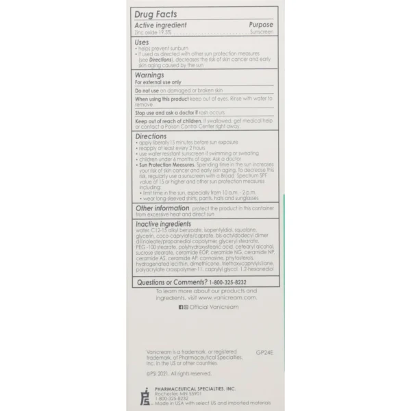 Vanicream Facial Moisturizer with SPF 30 - Mineral Sunscreen - Image 3