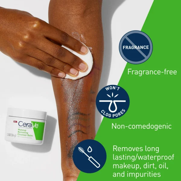 CeraVe Makeup Remover Cleansing Balm – Gentle, Hydrating Formula for Sensitive Skin - Image 5