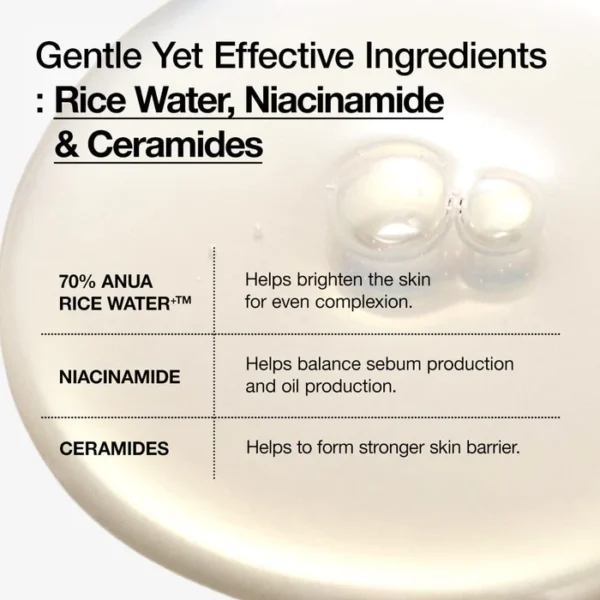 ANUA Rice 70 Glow Milky Toner – Hydrating & Brightening Toner with 70% Rice Water, Niacinamide, and Ceramides for Radiant, Glass Skin - Image 4