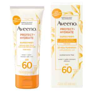 Aveeno Protect + Hydrate Moisturizing Face Sunscreen Lotion SPF 60 – Daily Broad-Spectrum Sun Protection